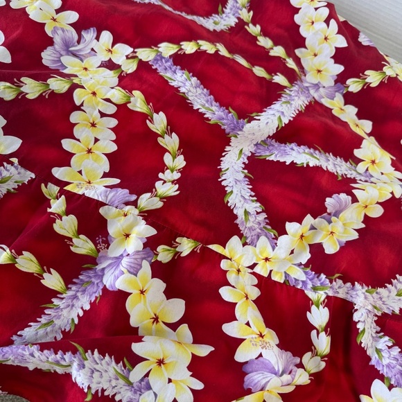 Vintage Royal Hawaiian Creations Puff Sleeves Red Floral Dress Size 4XL - Picture 11 of 14